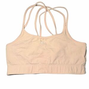 My Protein MP Women's Rest Day Bra Beige Cotton Sports Bra, Size Medium